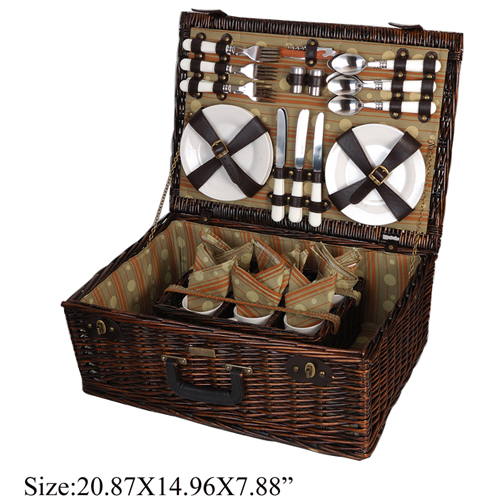 Willow Picnic Basket for 6 persons use